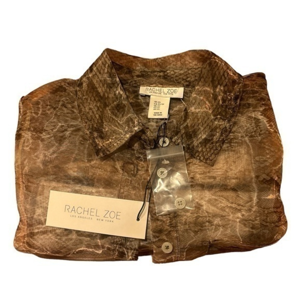 Rachel Zoe Women’s Snakeskin Sheer Button Down Blouse/Jacket - Small